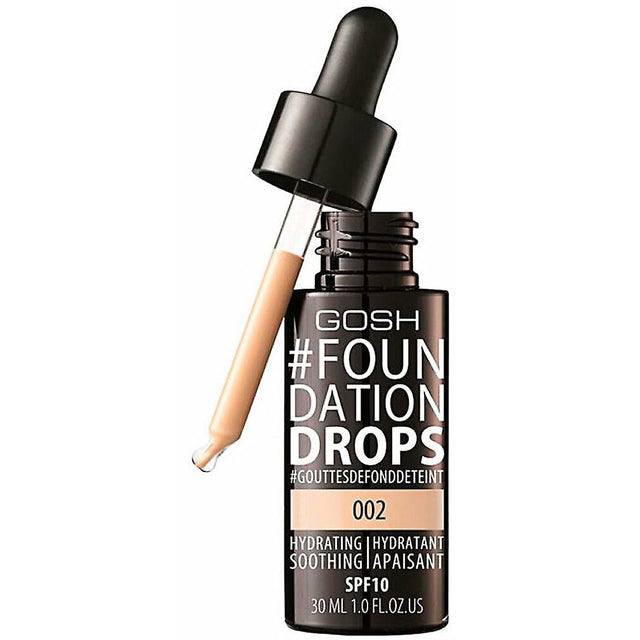 Gosh, Drops, Liquid Foundation, 002, Ivory, SPF 10, 30 ml *Tester - Feel You