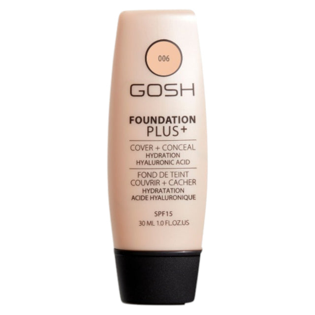 Gosh, Foundation Plus+, Liquid Foundation & Concealer 2-In-1, 006, Honey, SPF 15, 30 ml *Tester - Feel You