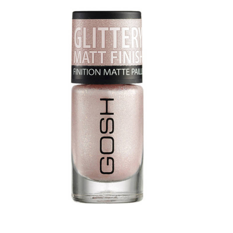 Gosh, Glittery, Matt Finish, Nail Polish, 06, Soft Pink, 8 ml - Feel You