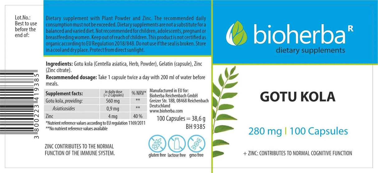 Gotu Kola 280 mg - 100 капсули - Feel You