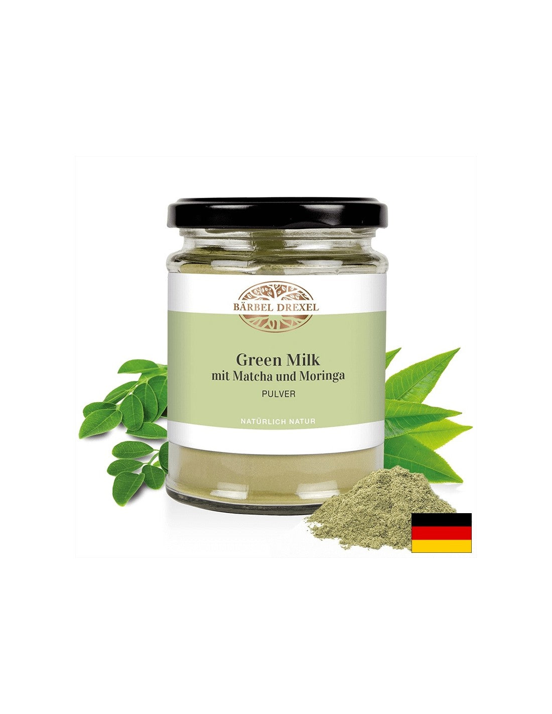 Green Milk mit Matcha und Moringa Pulver / Зелено мляко с матча и моринга, пудра, 120 g Bärbel Drexel - Feel You