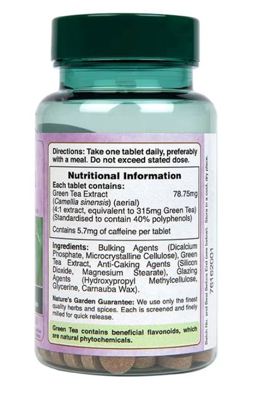Green Tea Extract 315 mg | Nature's Garden - 200 Таблетки - Feel You