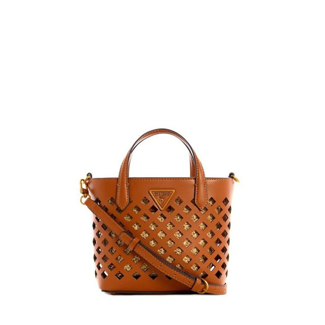 Guess, Aqua Mini Shopper, Textile Handbag, Maroon, HWVB8566750, 23 x 17 x 8 cm - Feel You
