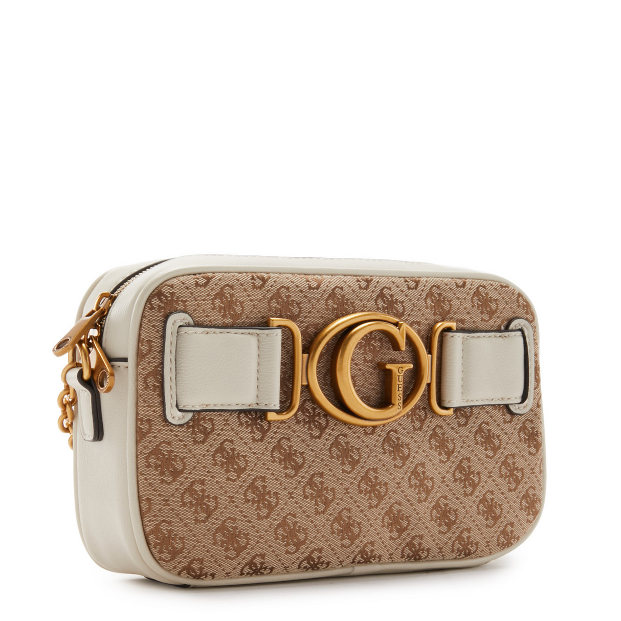 Guess, Aviana, Textile Crossbody Bag, Beige/White, 25 x 15 x 6.5, For Women - Feel You