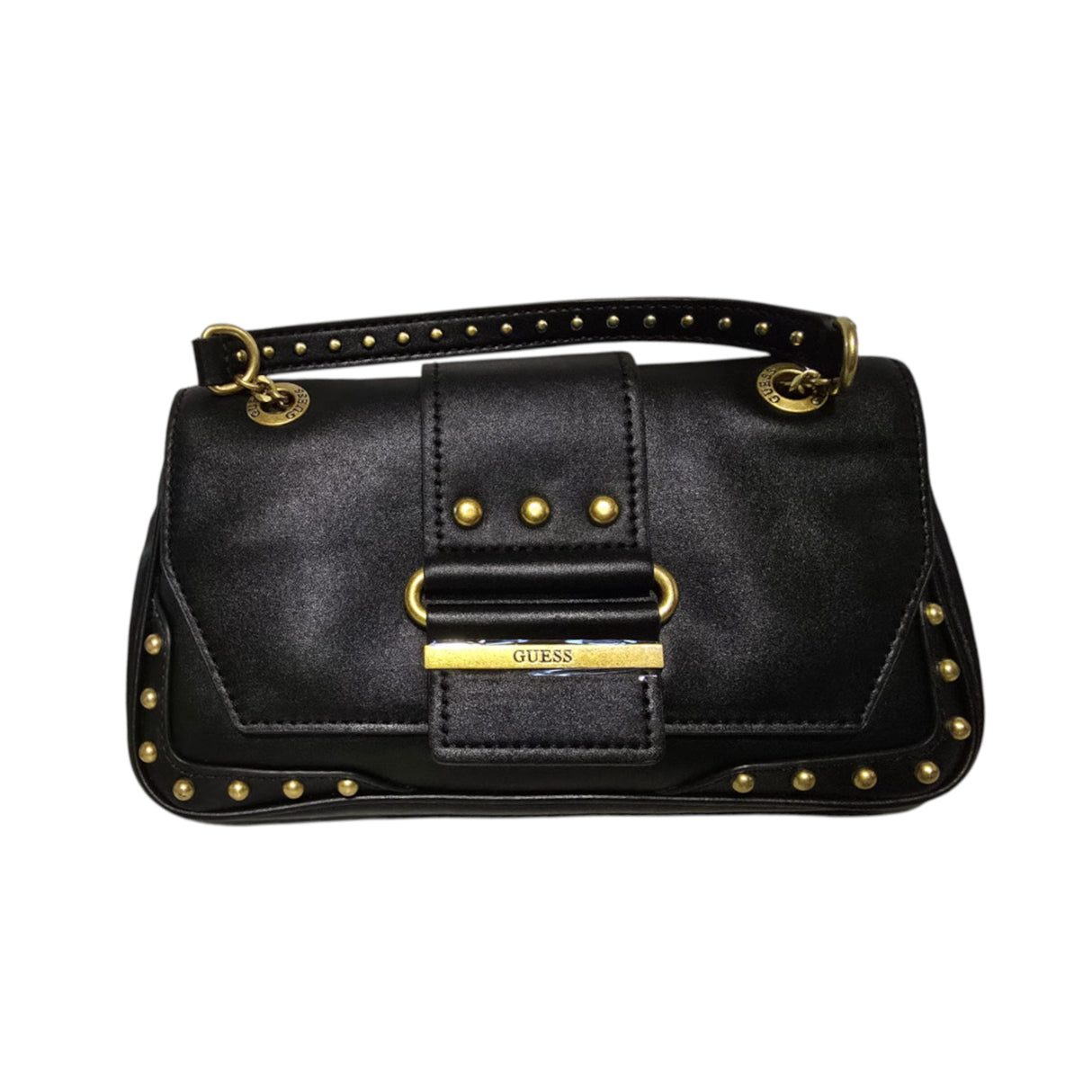 Guess, Belle, Synthetic Leather, Belt, Magnetic Clip, Textile Crossbody Bag, Black, VG774421, 29 x 15 x 4 cm, For Women - Feel You