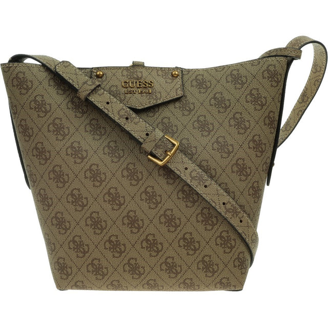 Guess, Brenton, Polyurethane, Textile Bag, Olive, HWESB839001LTL, For Women, 36 x 27 x 13 cm - Feel You