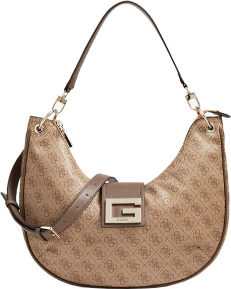 Guess, Brightside, Polyurethane, Textile Bag, Hobo Latte, For Women - Feel You
