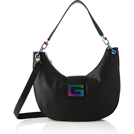 Guess, Brightside, Polyurethane, Textile Bag, Large Hobo, Black, For Women - Feel You