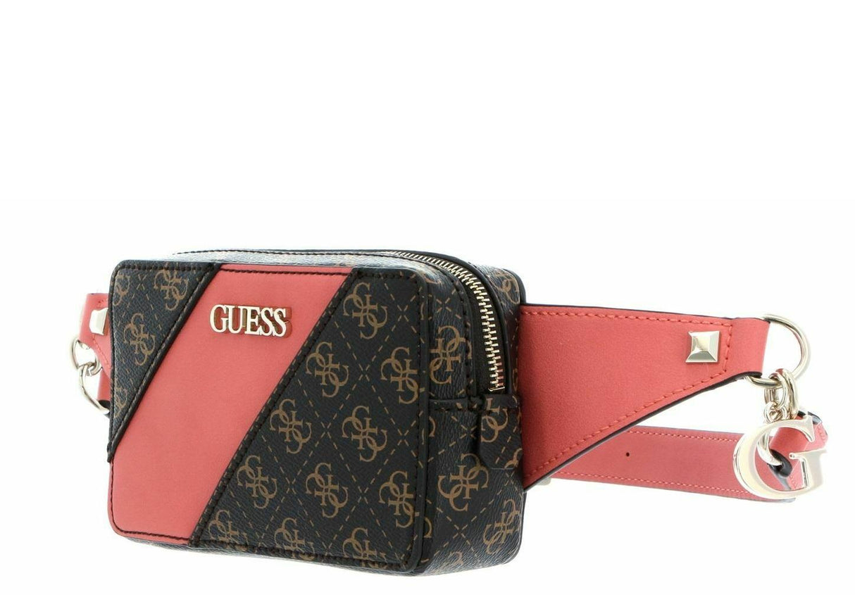 Guess, Camy, Textile Fanny Pack, 4G Logo, Coral/Brown, For Women - Feel You