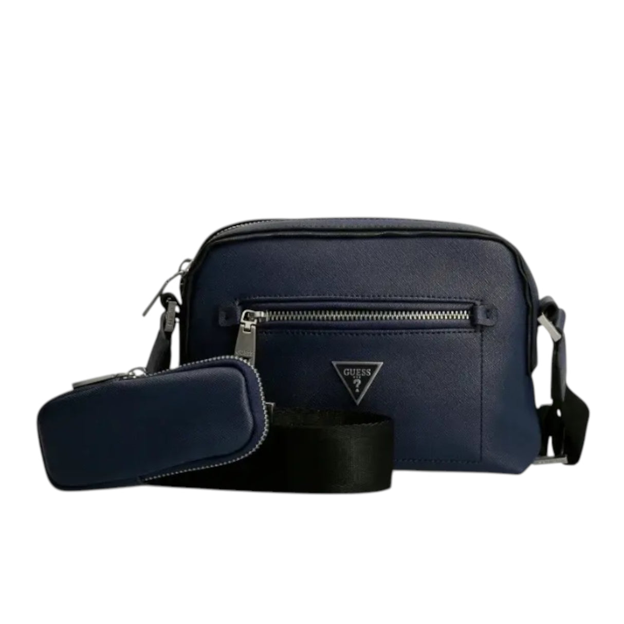 Guess, Certosa, Synthetic Leather, Textile Crossbody Bag, Blue, HMCERTP2228, 19.5 x 22.5 x 132 cm, For Women - Feel You