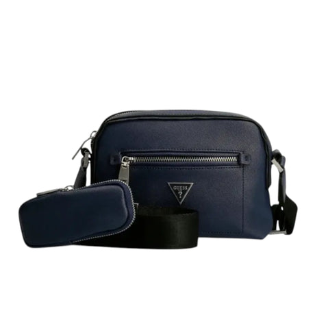 Guess, Certosa, Synthetic Leather, Textile Crossbody Bag, Blue, HMCERTP2228, 19.5 x 22.5 x 132 cm, For Women - Feel You