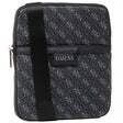 Guess, Dan, Flat Top Zip, Textile Crossbody Bag, Black, For Men - Feel You