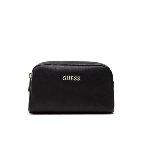 Guess, Earlene, Polyester, Textile Bag, Double Zip, Black, For Women, 10 x 18 x 7.5 cm - Feel You