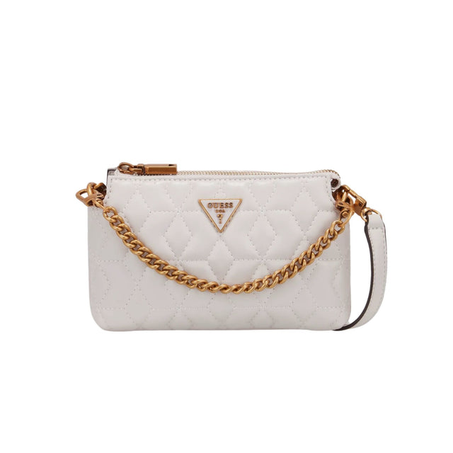 Guess, Elenia, Mini, Textile Crossbody Bag, Stone, QB867772, For Women - Feel You