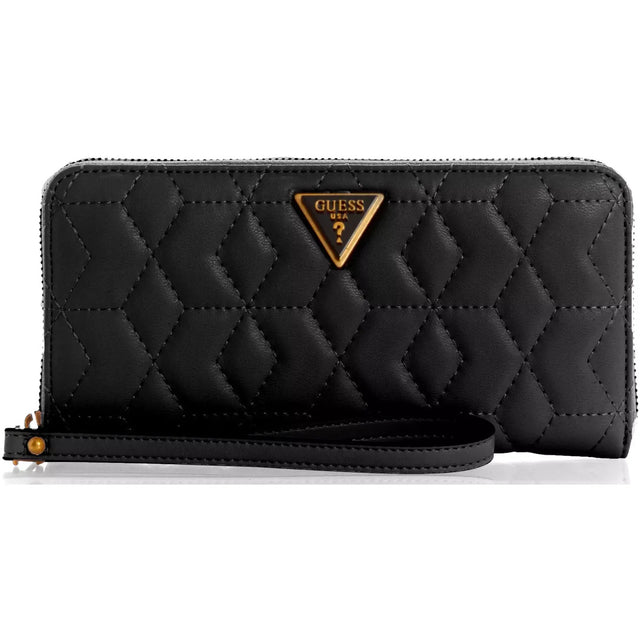 Guess, Elenia, Textile Wallet, SLG Large Zip, Black, For Women - Feel You