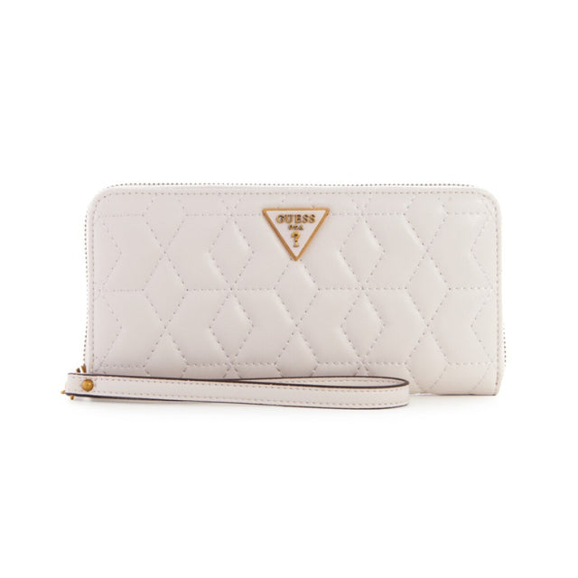 Guess, Elenia, Textile Wallet, SLG Large Zip, Stone, For Women - Feel You