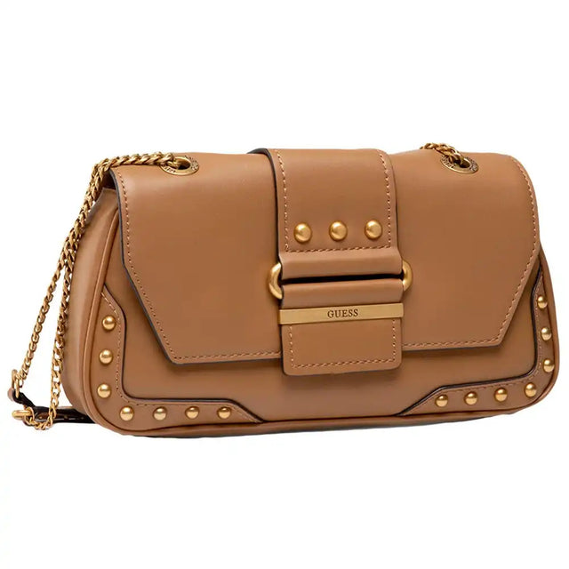 Guess, Greta, Polyurethane, Textile Crossbody Bag, Cognac, hwvb81 29210, 16 x 29 x 5.3 cm, For Women - Feel You