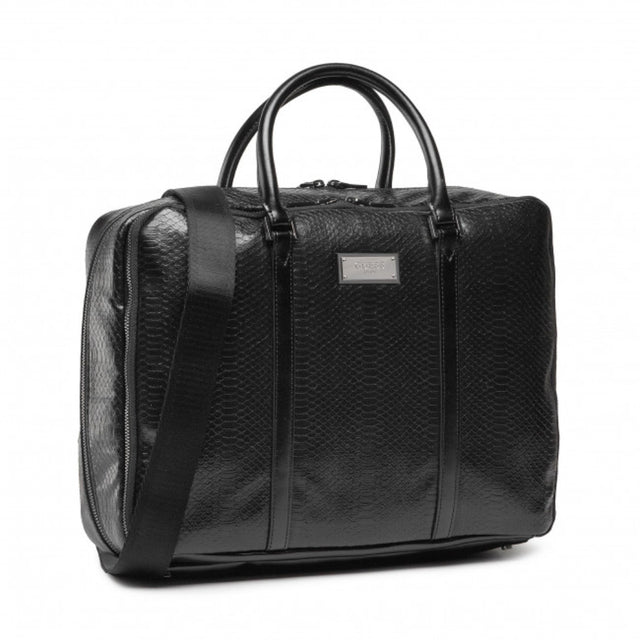 Guess, Guess, Leather, Leather Briefcase, Laptop Compartiment, Black, 40 x 30 x 9 cm, For Men - Feel You