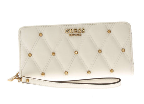 Guess, Guess, Textile Wallet, SLG Large Zip, SWQS8553460, Ivory, For Women - Feel You