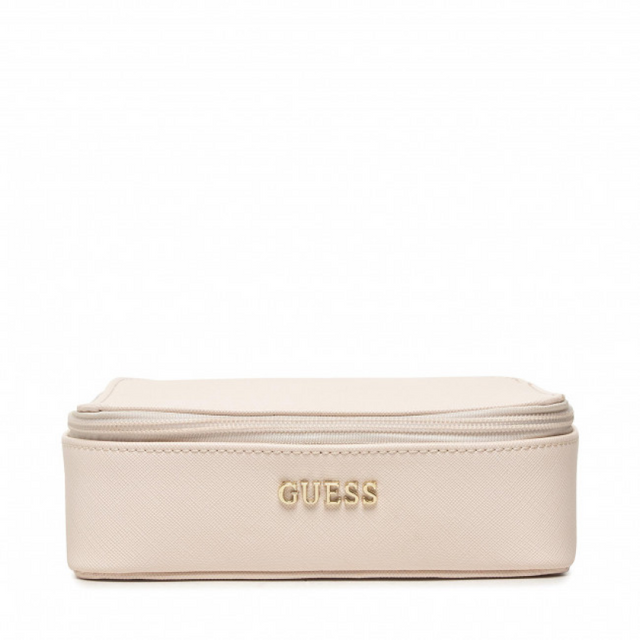 Guess, Holdall, Synthetic Leather, Textile Bag, Jewelry Case, Cream, For Women, 18 x 6 x 18cm - Feel You