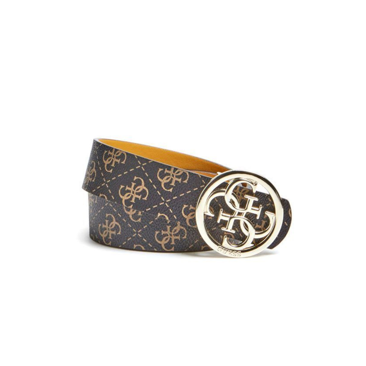 Guess, Jensen Not Ajuster et Rev, Double-Sided Model, Textile Belt, Brown, Mustard Yellow, For Women, Size M - Feel You