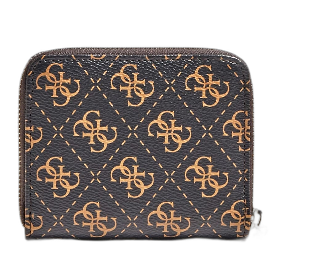 Guess, Kamryn, Textile Wallet, SLG Small Zip, Brown, For Women - Feel You