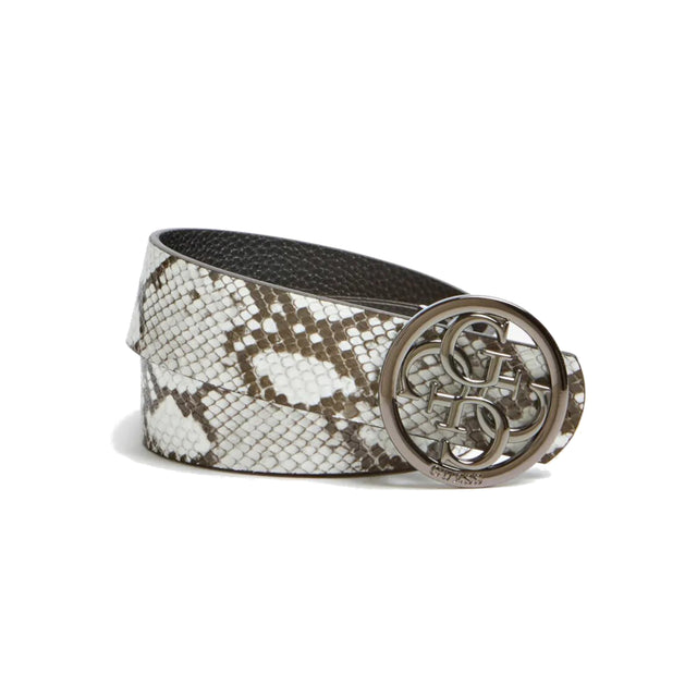 Guess, Kirby Not Adjust & Rev, Double-Sided Model, Textile Belt, Snake Pattern, For Women, Size M - Feel You