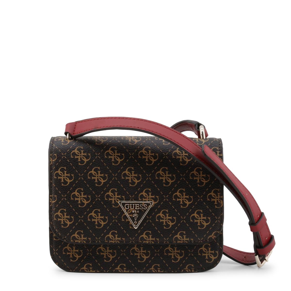 Guess, Noelle, 4G Logo, Textile Crossbody Bag, Brown, hwql78 79780, 18.5 x 14.5 x 7 cm, For Women - Feel You