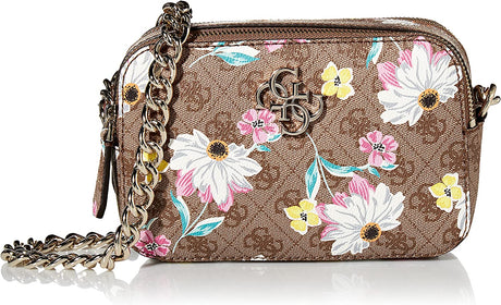 Guess, Noelle, Double Zip Compartments, Textile Crossbody Bag, Floral, 20.32 x 7.62 x 13.97 cm, For Women - Feel You