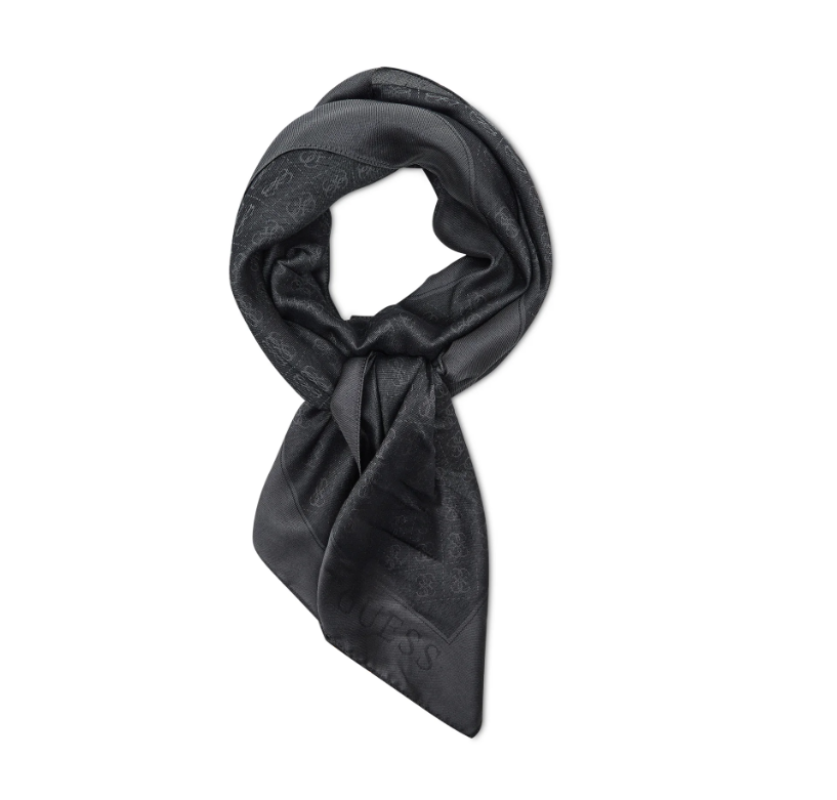 Guess, Rossana, Textile Scarf, Coal, 4G Logo, AW8851 POL03, 135 x 135 cm, For Women - Feel You