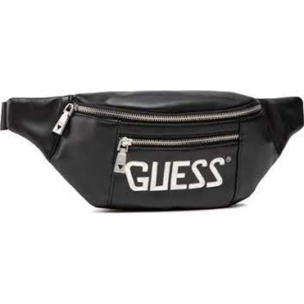Guess, Salameda, Leather, Textile Fanny Pack, Black, 29,5/39 x 14 x 7 cm, For Men - Feel You