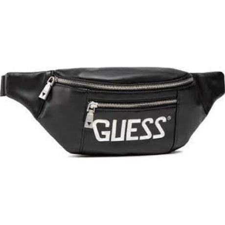 Guess, Salameda, Leather, Textile Fanny Pack, Black, 29,5/39 x 14 x 7 cm, For Men - Feel You