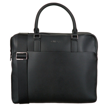 Guess, Scala, Ecological leather, Textile Briefcase, Computer, Black, 36 x 29 x 9 cm, For Men - Feel You