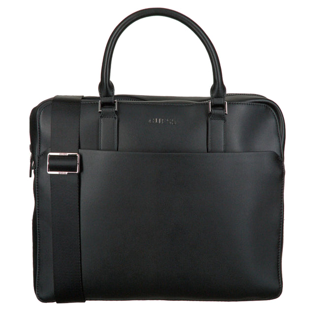 Guess, Scala, Ecological leather, Textile Briefcase, Computer, Black, 36 x 29 x 9 cm, For Men - Feel You