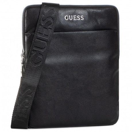 Guess, Scala, Flat Top Zip, Textile Crossbody Bag, Black, For Men - Feel You
