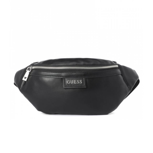 Guess, Scala, Synthetic Leather, Textile Fanny Pack, HMESCAP1230, Black, 21.3 x15 x 7.5 cm, For Men - Feel You