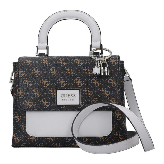 Guess, Tyren, Polyurethane, Textile Bag, Mini, Brown Stone, For Women, 26 x 20 x 8 cm - Feel You