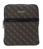 Guess, Vezzola, Flat Top Zip, Textile Crossbody Bag, Brown, For Men - Feel You