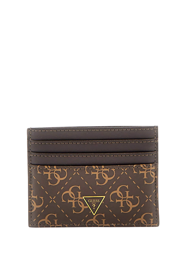 Guess, Vezzola, Leather Card Holder, SMVEZLLEA25, Brown, Unisex - Feel You