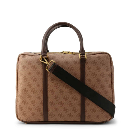 Guess, Vezzola, Polyurethane, Textile Briefcase, Laptop Compartiment, Brown, For Men - Feel You