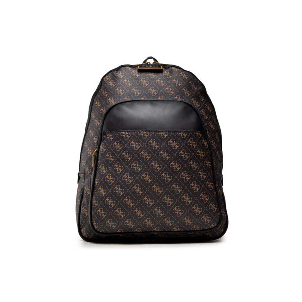 Guess, Vezzola, Synthetic Leather, Textile Backpack, Brown, Laptop Compartiment, hmvezl p1105, For Men, 38 x 33 x 10 cm - Feel You