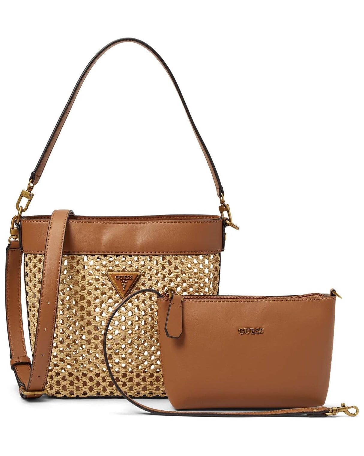 Guess, Vikky, Textile Bag, Tote, Cognac, For Women - Feel You