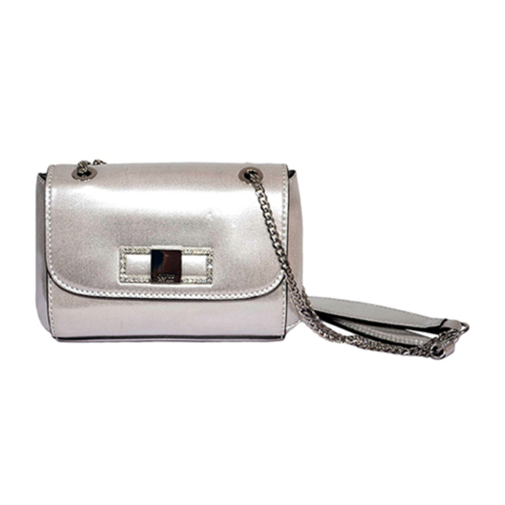 Guess, XBODY FLAP, Textile Crossbody Bag, Silver, Mini, For Women - Feel You