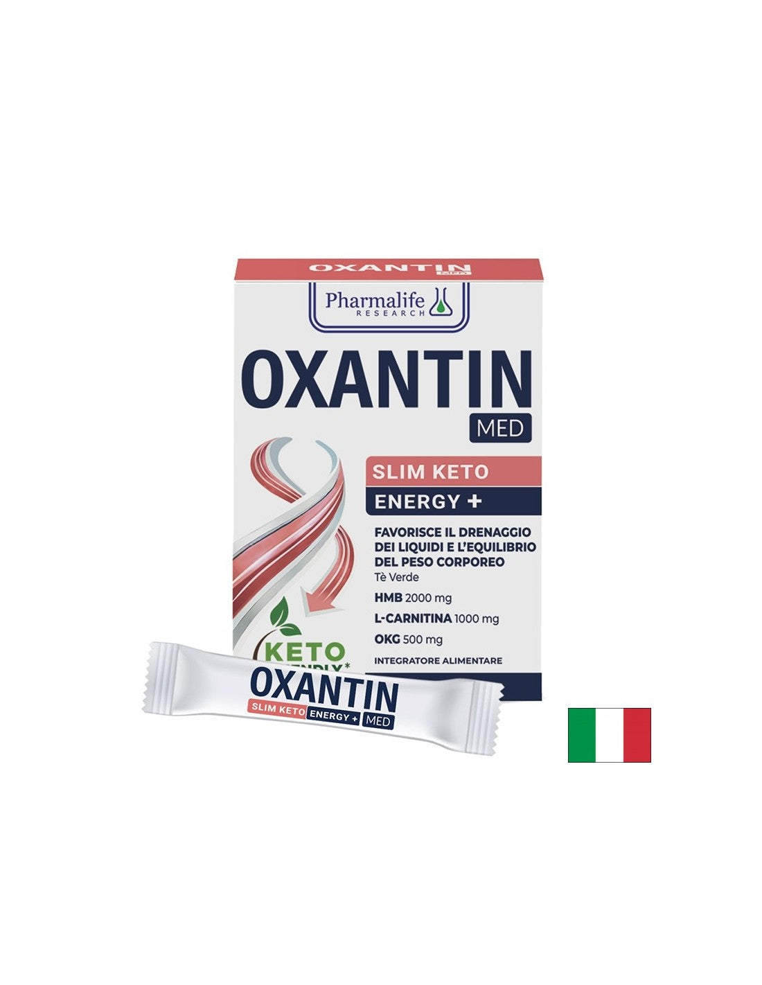HMB 2000 mg + L-Карнитин 1000 mg + Зелен чай – Контрол на теглото и кето баланс, Oxantin Med Slim Keto Energy+, 15 сашета - Feel You