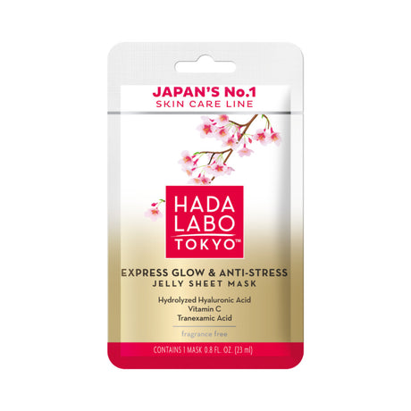 Hada Labo Tokyo, Premium, Hyaluronic Acid, Glow & Anti Stress, Sheet Mask, Face, Day, 23 ml - Feel You