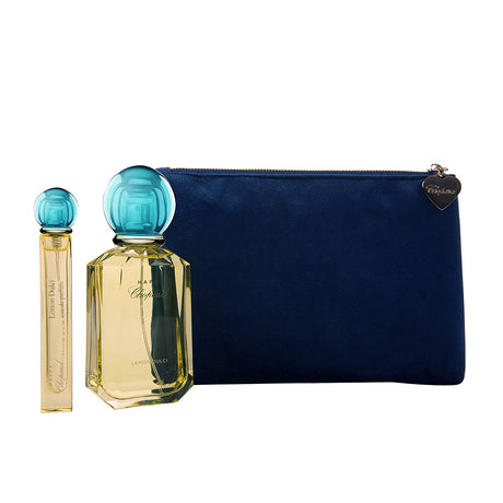 Happy Lemon Dulci Set Chopard: Happy Lemon Dulci, Eau De Parfum, For Women, 100 ml + Textile Makeup Bag, Blue + Happy Lemon Dulci, Eau De Parfum, For Women, 10 ml - Feel You