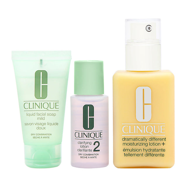 Great Skin Start Here 3 Step Set Clinique: Dramatically Different Lotion+, Fragrance Free, Moisturizing, Day & Night, Lotion, For Face, 125 ml + Clinique, Cleansing, Liquid Soap, For Face, 30 ml + Clarifying 2, Cleansing Lotion, For Face, 30 ml - Feel You