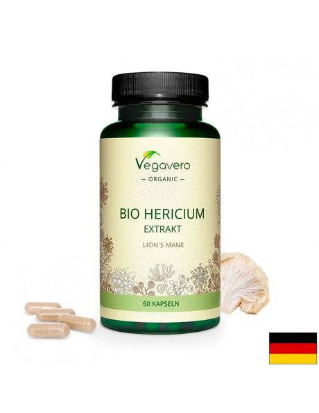Hericium Bio Extrakt/ Херициум (Лъвска грива) БИО екстракт, 60 капсули, 100 % Vegan Vegavero - Feel You