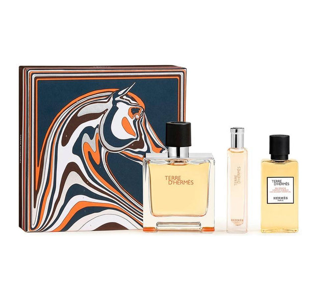 Hermes - Terre D´Hermes Pure Perfume Dárková sada Parfum 75 ml, sprchový gel 40 ml a miniaturka Pure Perfume 15 ml - 75ml - Feel You