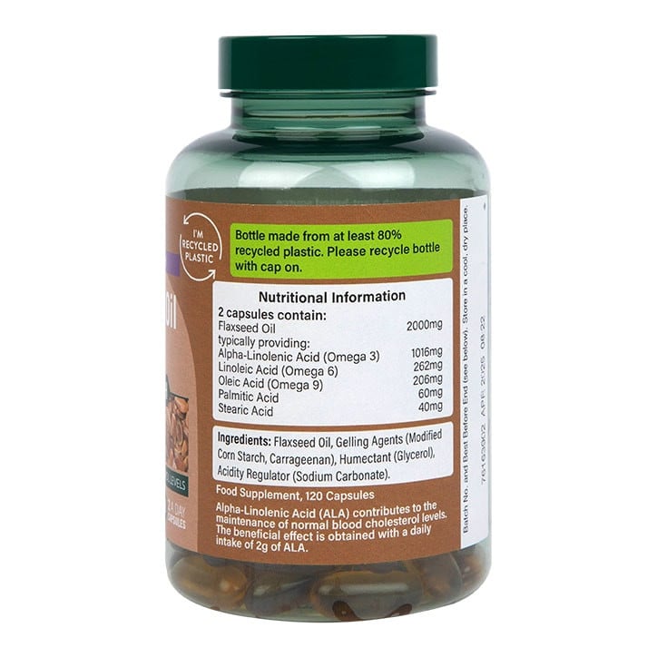 High Strength Cold Pressed | Flaxseed Oil 2000 mg - 120 капсули - Feel You